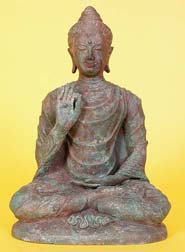 Photo of Buddha statue displaying the Vitarka Mudra