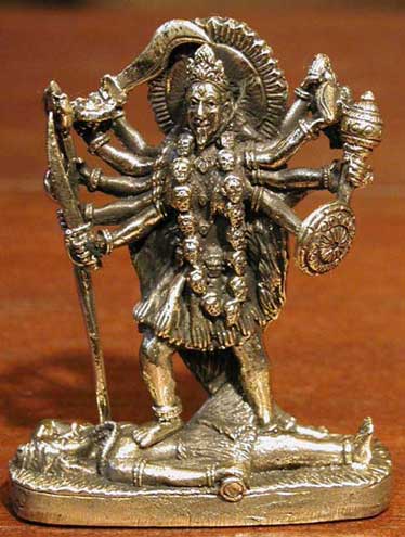 Metal Kali Figurine, 3 Inches