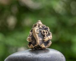 Round Brass Ganesh Statue