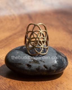 Metal Mandala Rings With Adjustable Size