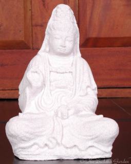 Kuan Yin Statue In Lava Stone, 7 Inches