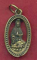 Kuan Yin Pendant in Brass, 1 Inch