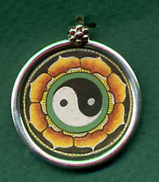 Painted Yin Yang Necklace Pendant