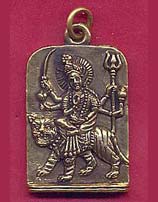 Durga Pendant in Brass, 1.5 inches