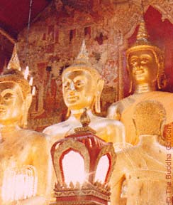 Main Buddha statue in the Viharn at Wat mahathat, Phetchaburi, Thailand