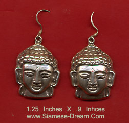 Buddha Head Earrings made from Silver