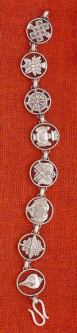 Silver Buddhist Symbols Bracelet