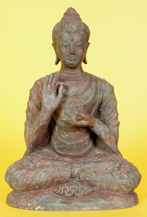 Seated Thai Happy Monk Statue Patience Peace Meditation Figurine Home Decor 