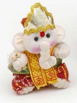 Ganesh Doll, 3 Inch Cotton Ganesha Ornamanets