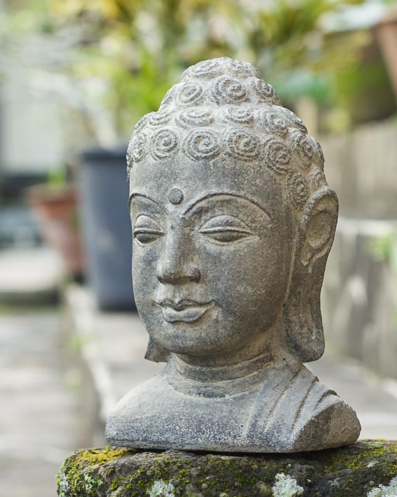 Stone Buddha Head Statue 8 Inches The Garden Stone Buddha Head Statue 8 Inches